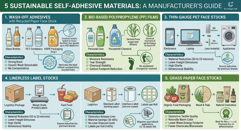 sustainable self-adhesive materials