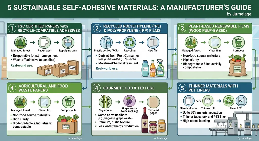 sustainable self-adhesive materials